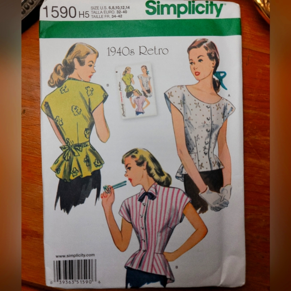 Simplicity 1590 Pattern 1940s Retro